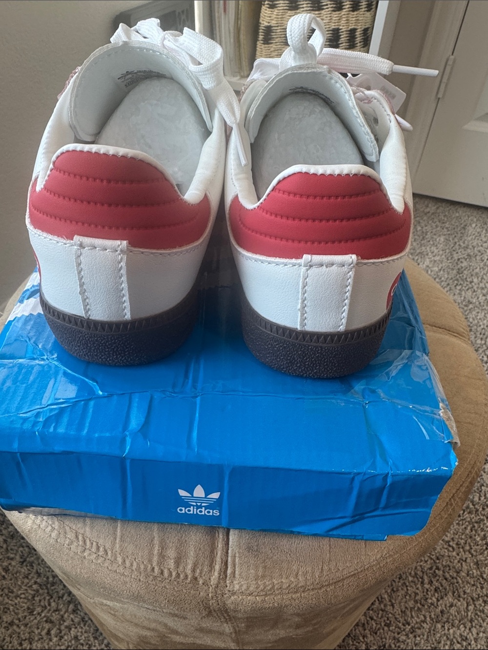 adidas Samba Women's Sneakers White and Red - Picture 5 of 11